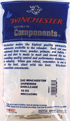 Winchester Ammo Unprimed Brass Rifle 243 Win /50