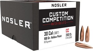 Nosler 30Cal 168gr CstCmp HPBT  (250 ct)
