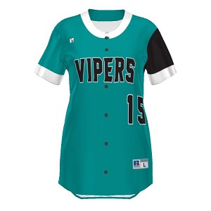 Russell Athletic Girls FreeStyle Sublimated Faux Full-Button Jersey